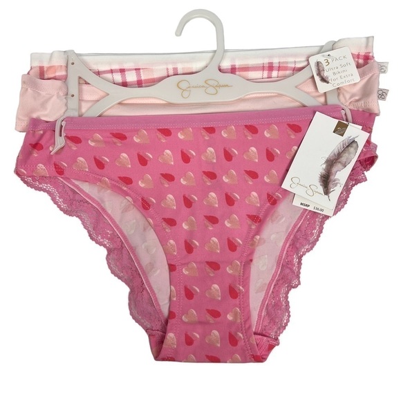 NWT JESSICA SIMPSON Women’s Panties Sz Small Pkg/3 Soft Bikinis Multi Colors - Picture 1 of 10